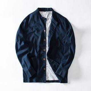 Lapel Single-breasted Plain Jacket
