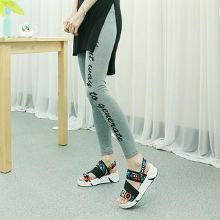 Lettering-front Leggings