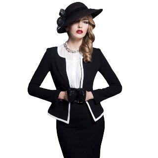 Set: Jacket + Pencil Skirt / Jacket + Pencil Skirt + Top