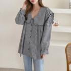 Gingham Capelet Blouse