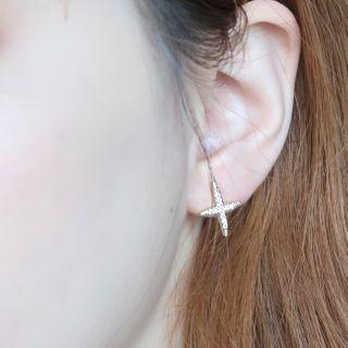 Mismatch Rhinestone Accent Earrings Stud Earring - 1 Pair - Non Matching - Gold - One Size