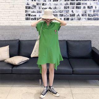 Short-sleeve Irregular-trim Polo Dress
