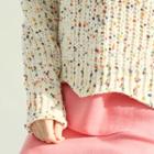 Scalloped Multicolor Nubby Sweater