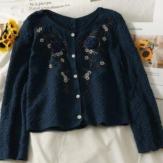 Embroidered Slim-fit V-neck Shirt