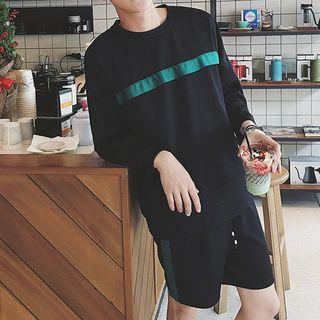 Set: 3/4-sleeve Color Block T-shirt + Shorts