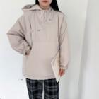 Buttoned Drawcord Hoodie