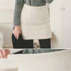Band-waist Fleece Mini Skirt