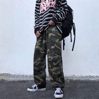 Camouflage Wide-leg Shorts