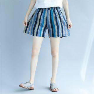 Striped Wide-leg Shorts As Shown In Figure - One Size
