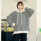 Hooded Striped Pullover Ivory - One Size