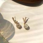 Faux Pearl Dangle Earring 1 Pair - S925 Silver Needle Stud Earrings - One Size