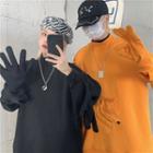 Couple Matching Mock Neck Attached Gloves Sweatshirt