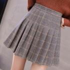 Mini Pleated A-line Plaid Skirt