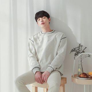 Stitched Fleece-lined Sweatshirt In 10 Colors