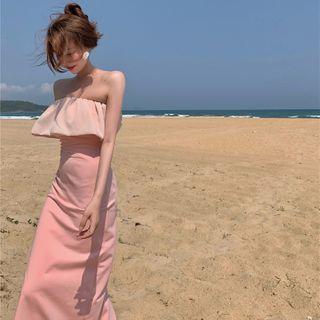 Ruffle Slim-fit Tube Dress