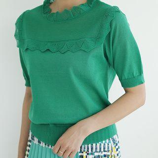 Frilled-detail Knit Top