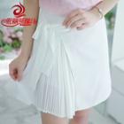 Plain Pleated Panel Mini Skirt
