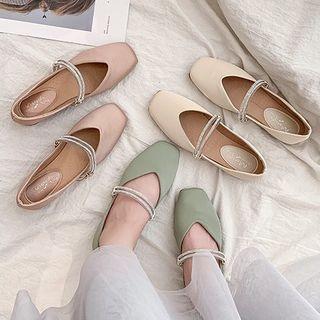 Rhinestone Strap Flats