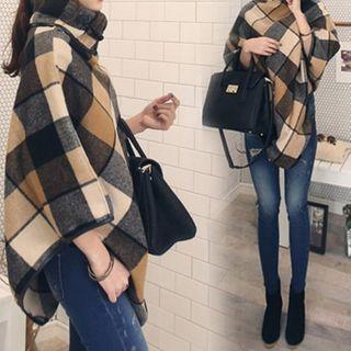 Plaid Wool Capelet