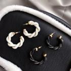 Twisted Faux Leather Open Hoop Earring