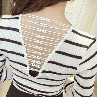 Strappy Back V-neck Knit Top