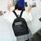 Contrast-stripe Nylon Backpack