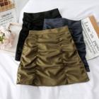High-waist Ruched Mini Skirt