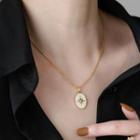 Star Oval Shell Pendant Alloy Necklace Necklace - Gold - One Size