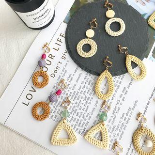 Woven Geometric Clip-on Earrings