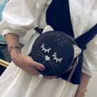 Glittler Embroidery Cat Shape Cross Bag
