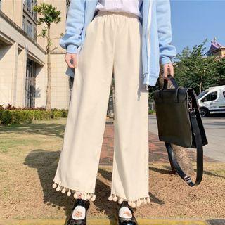 Pom Pom Wide-leg Pants