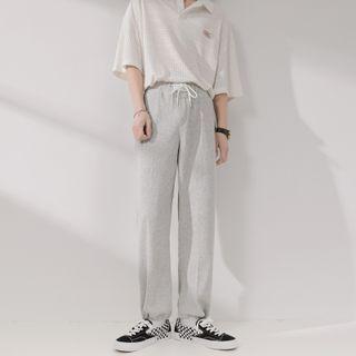 Drawstring Waist Straight Leg Joggers