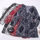 Ethnic-print V-neck Mini Dress