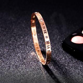 Rose Gold / Silver Plated Roman Numeral Bangle