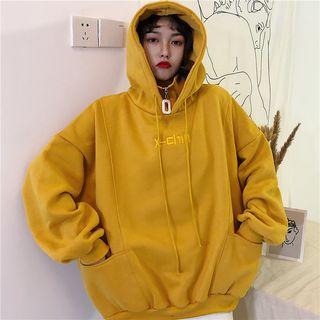Long-sleeve Lettering Zip Hoodie