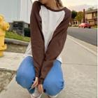 Long Sleeve Color-block Loose-fit Top