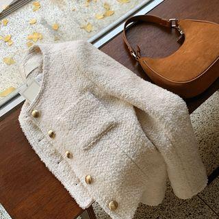 Buttoned Boucl  Wool Jacket