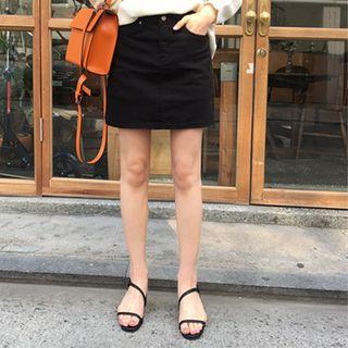 Zip-front Inset Shorts Skirt