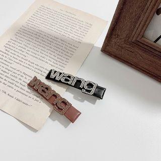Lettering Hair Clip Coffee - One Size