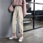 Cropped High Rise Cargo Pants