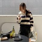 Sailor-collar Color-block Sweater