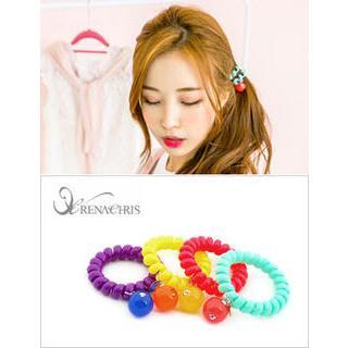 Bead-accent Elastic Coiled Hair Tie