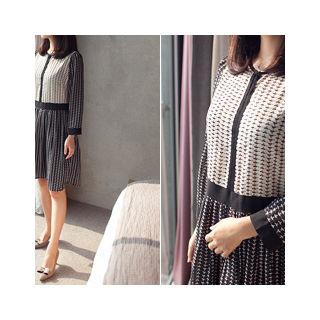 Color-block Patterned A-line Dress