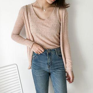 Set: Plain Tank Top + Plain Light Jacket