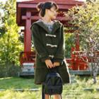 Hooded Toggle Coat Green - One Size