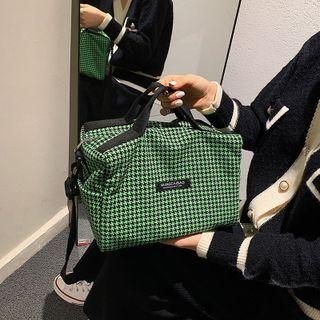 Houndstooth Canvas Crossbody Bag