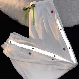 High Waist Button-side Sweatpants