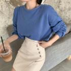 Cropped Cutout Sweater / Irregular Mini Skirt