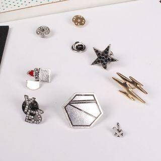 Set Of 6: Glaze Brooch (various Designs) As Shown In Figure - One Size