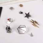 Set Of 6: Glaze Brooch (various Designs) As Shown In Figure - One Size